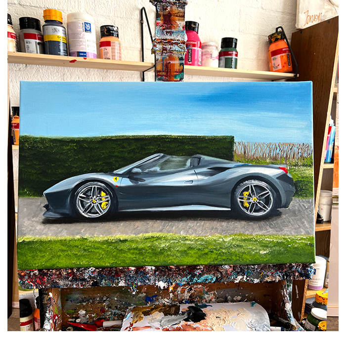 schilderij van foto ferrari